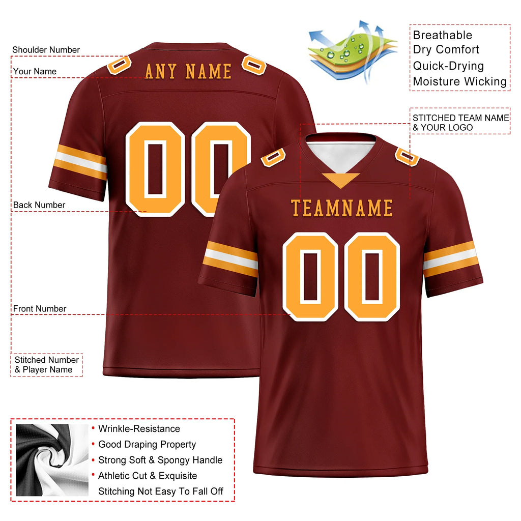 Custom Brown Classic Style Personalized Authentic Football Jersey FBJ02-bd0a70af - Coolcustomize