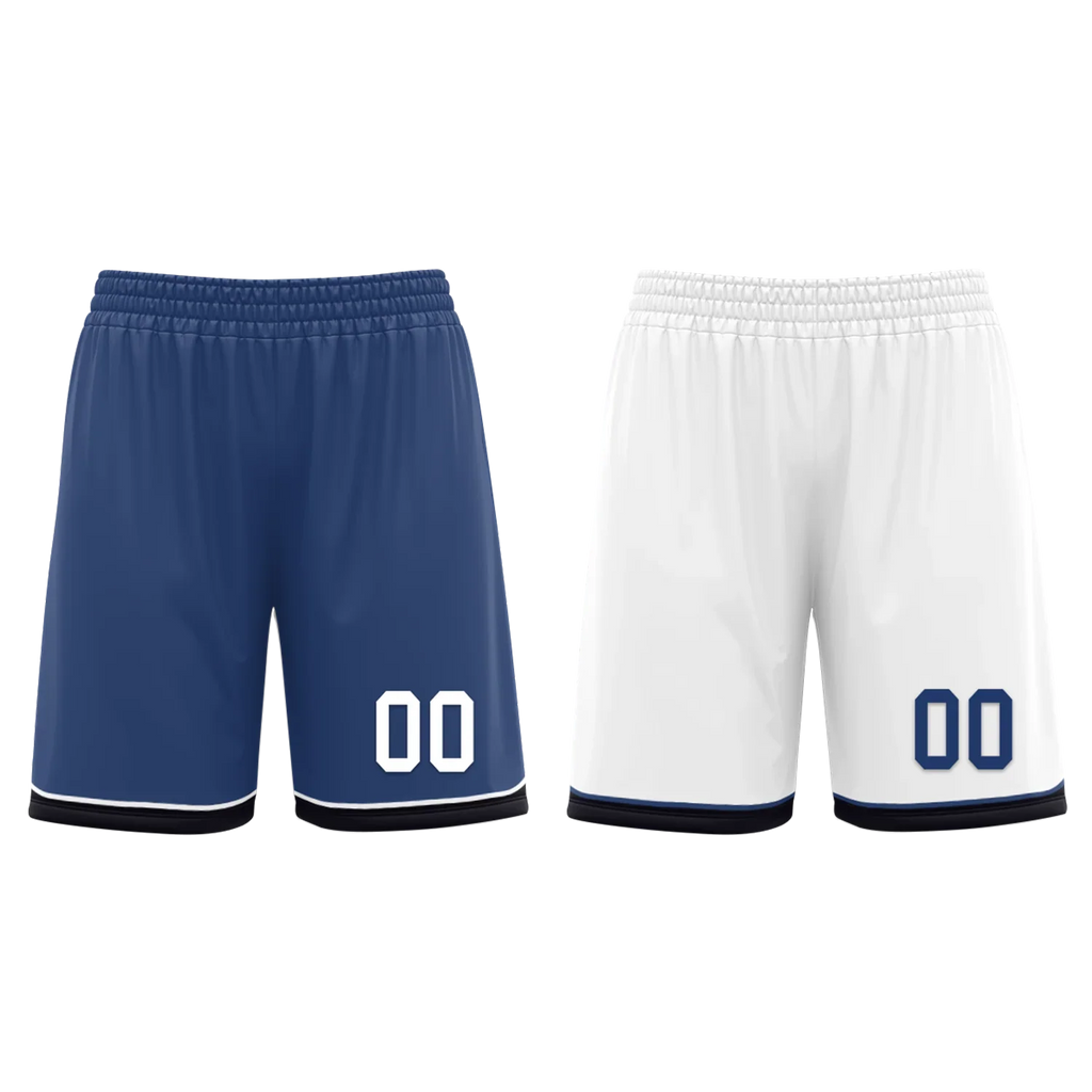 Custom Blue White Classic Style Reversible Basketball Uniform Personalized COOLMAX BBJR-D017053 - Coolcustomize