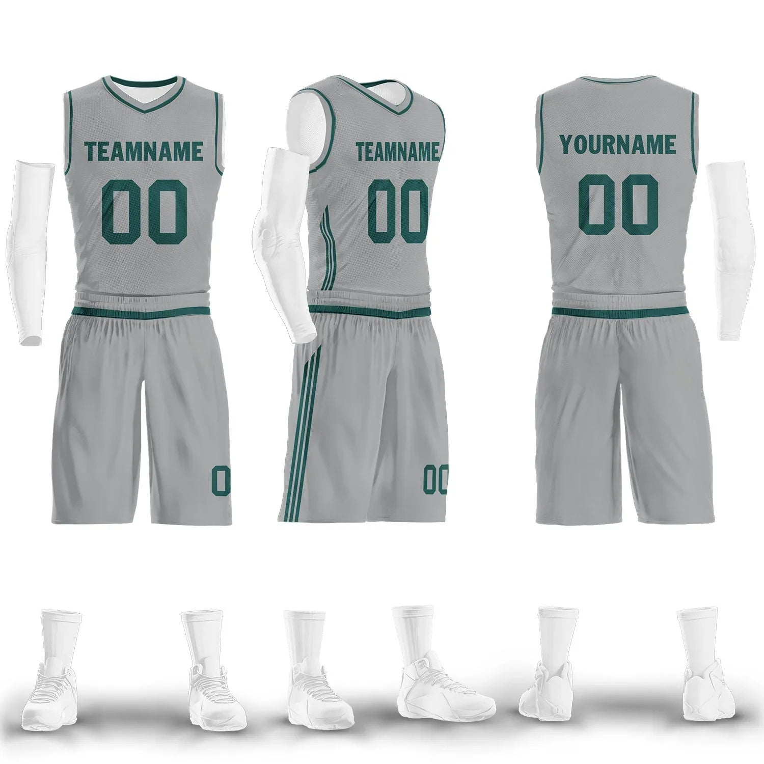 Custom Gray Classic Style Sports Uniform Basketball Jersey BBJ01-D020105-20 - Coolcustomize