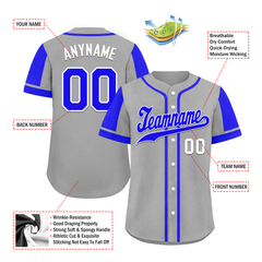 Custom Gray Purple Raglan Sleeves Personalized Authentic Baseball Jersey BSBJ01-D017189