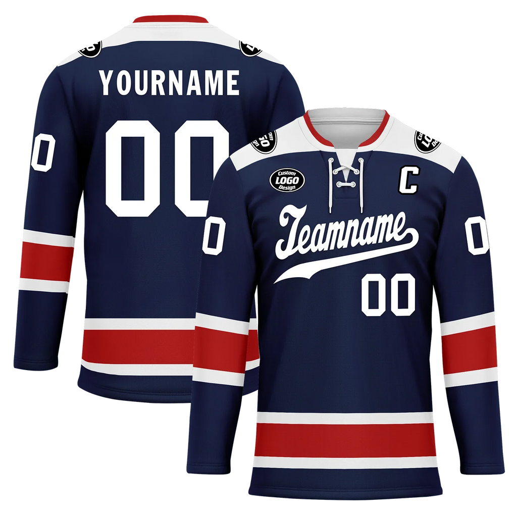 Custom Blue Red Personalized Hockey Jersey HCKJ01-D0a70f0 - Coolcustomize
