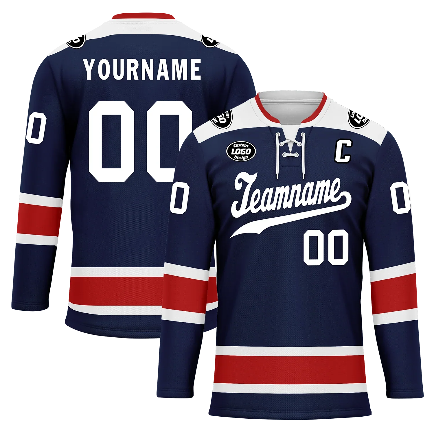 Custom Blue Red Personalized Hockey Jersey HCKJ01-D0a70f0 - Coolcustomize