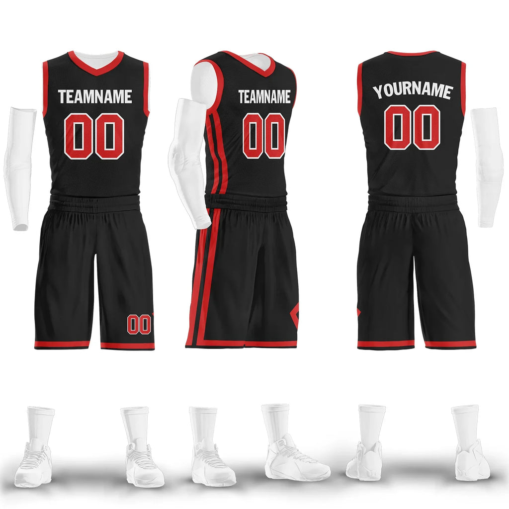 Custom Black Red Classic Style Sports Uniform Basketball Jersey BBJ01-bd0a700f - Coolcustomize