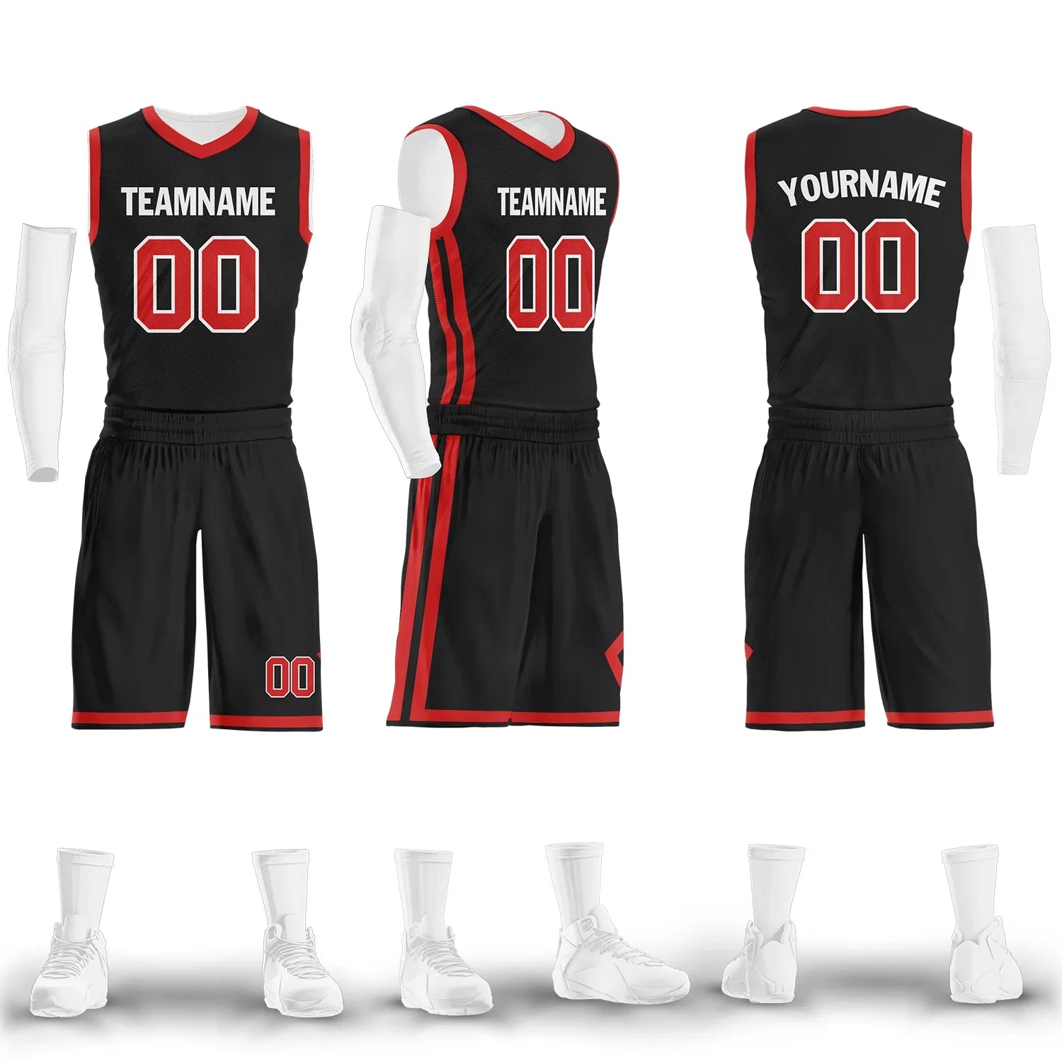 Custom Black Red Classic Style Sports Uniform Basketball Jersey BBJ01-bd0a700f - Coolcustomize