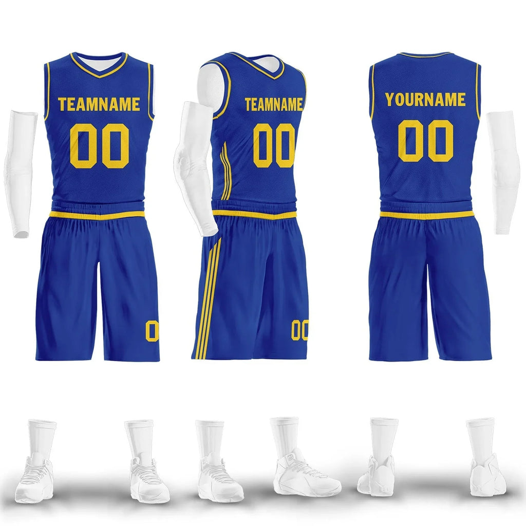 Custom Blue Classic Style Sports Uniform Basketball Jersey BBJ01-D020105-12 - Coolcustomize