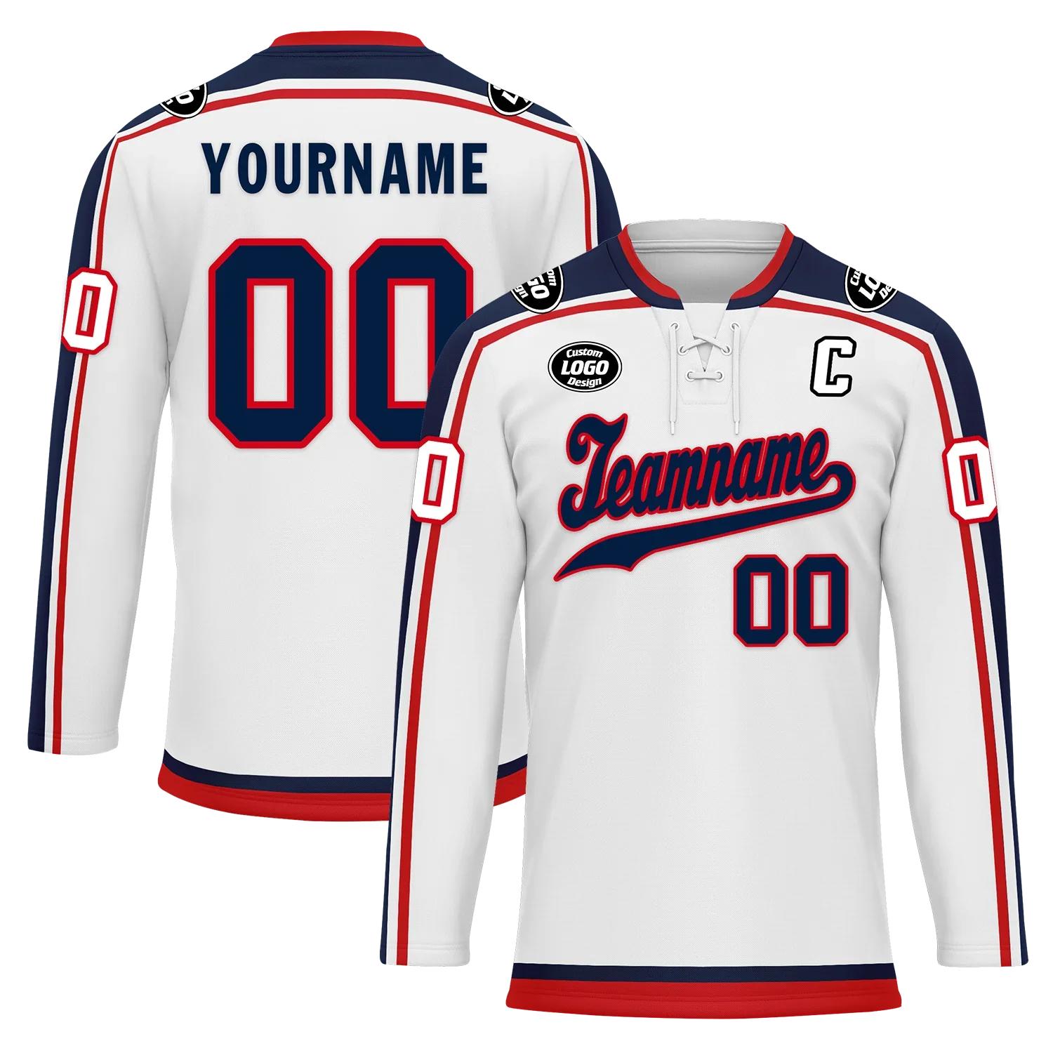 Custom White Personalized Hockey Jersey HCKJ01-D0a70fa - Coolcustomize