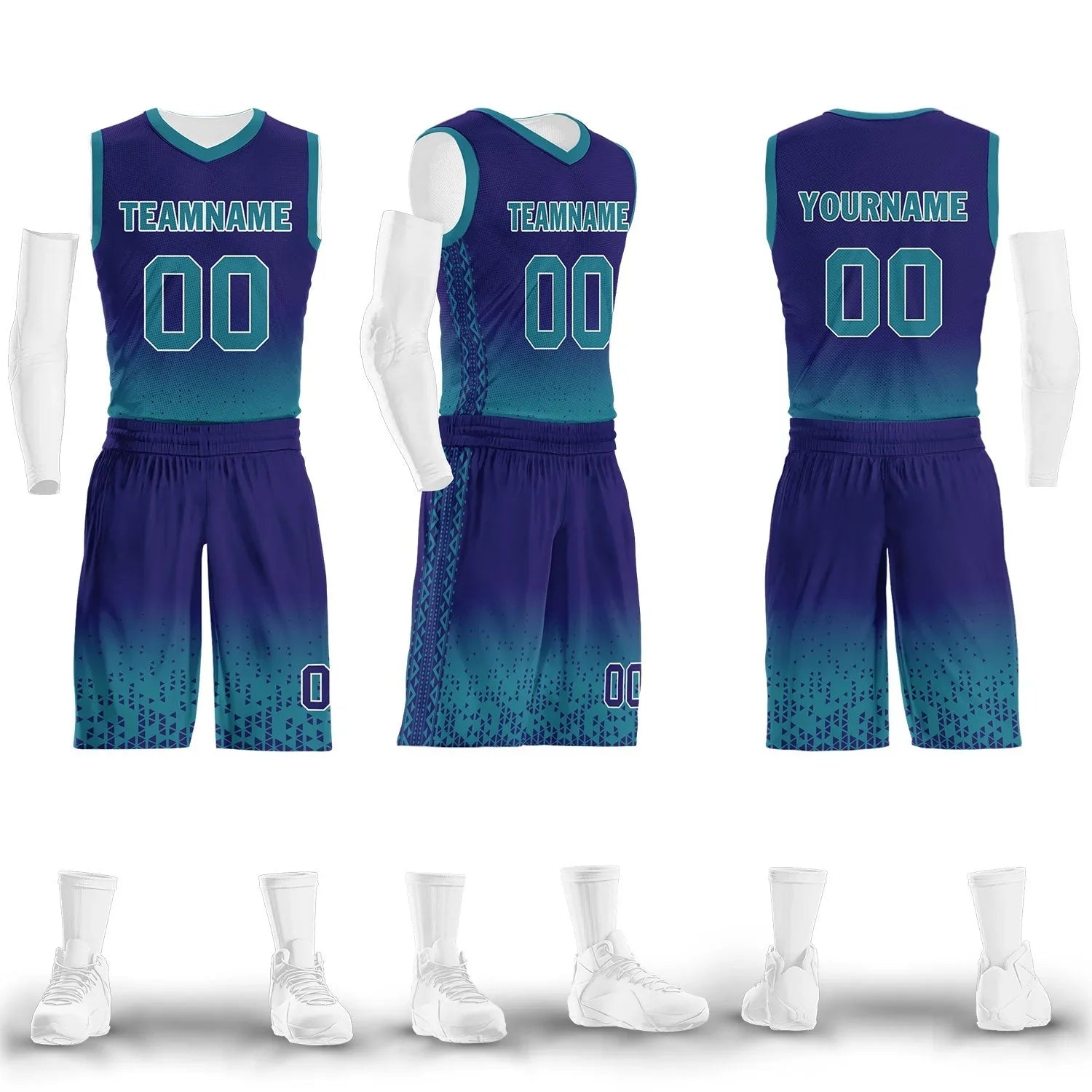 Custom Blue Fade Fashion Sports Uniform Basketball Jersey BBJ01-D020102-9 - Coolcustomize
