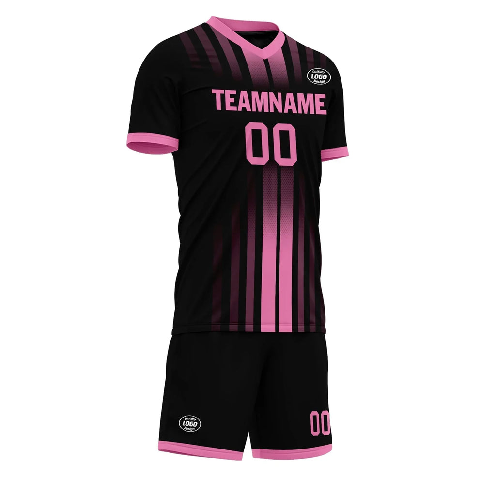 Custom Black Pink Soccer Sets Jersey Personalized SCJ101-D020131-5 - Coolcustomize