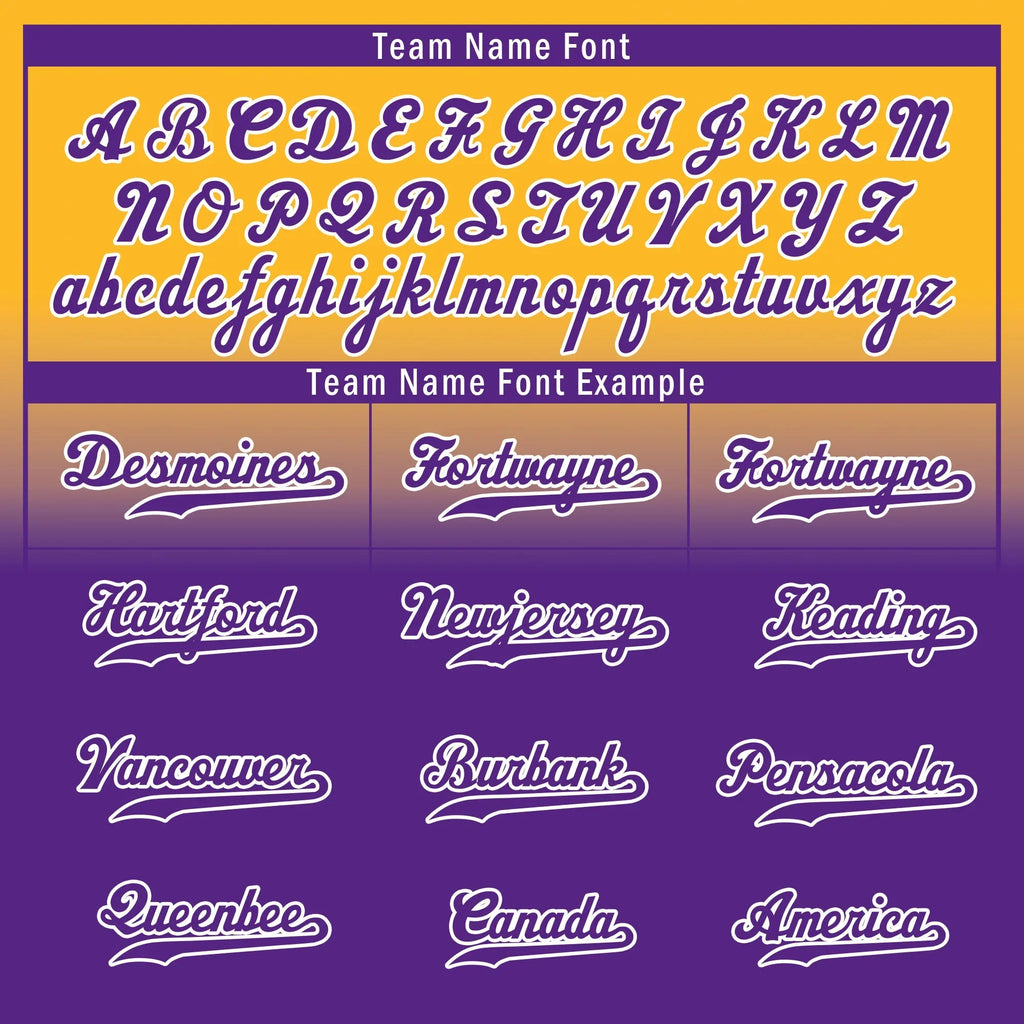 Custom Yellow Purple Fade Fashion Personalized Authentic Baseball Jersey UN002-bd0b007b-7 - Coolcustomize