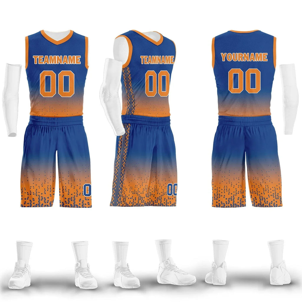 Custom Blue Orange Fade Fashion Sports Uniform Basketball Jersey BBJ01-D020102-3 - Coolcustomize