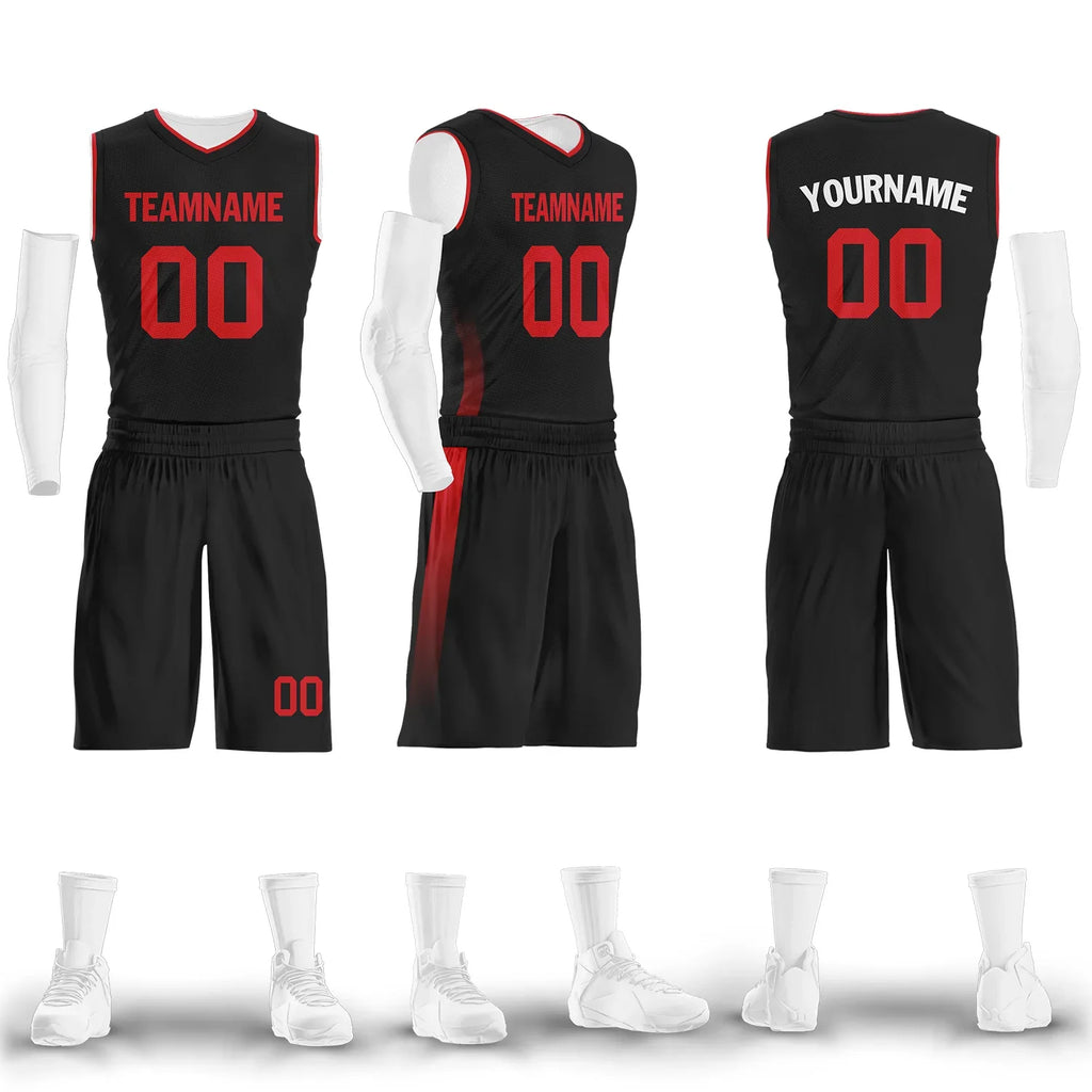 Custom Black Red Classic Style Sports Uniform Basketball Jersey BBJ01-bd0a70a8 - Coolcustomize
