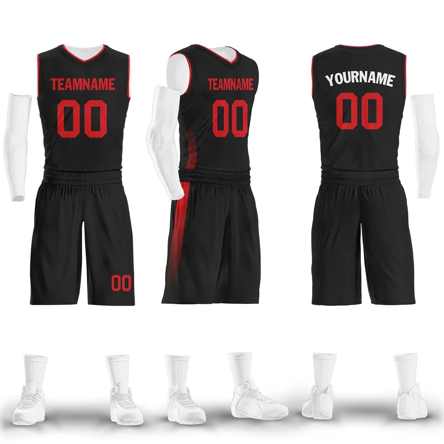 Custom Black Red Classic Style Sports Uniform Basketball Jersey BBJ01-bd0a70a8 - Coolcustomize