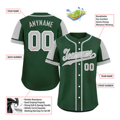 Custom Green Gray Raglan Sleeves Personalized Authentic Baseball Jersey BSBJ01-D017174