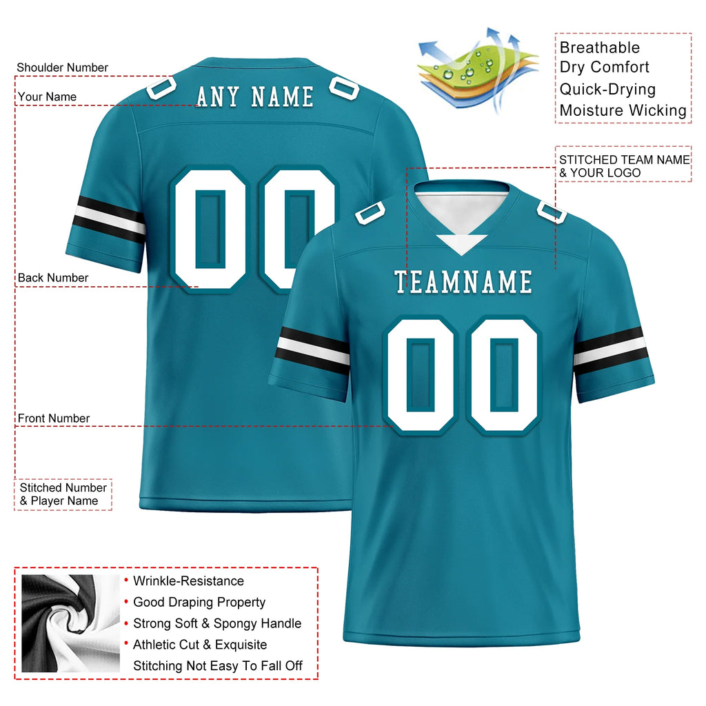 Custom Blue Classic Style Personalized Authentic Football Jersey FBJ02-bd0a70be - Coolcustomize