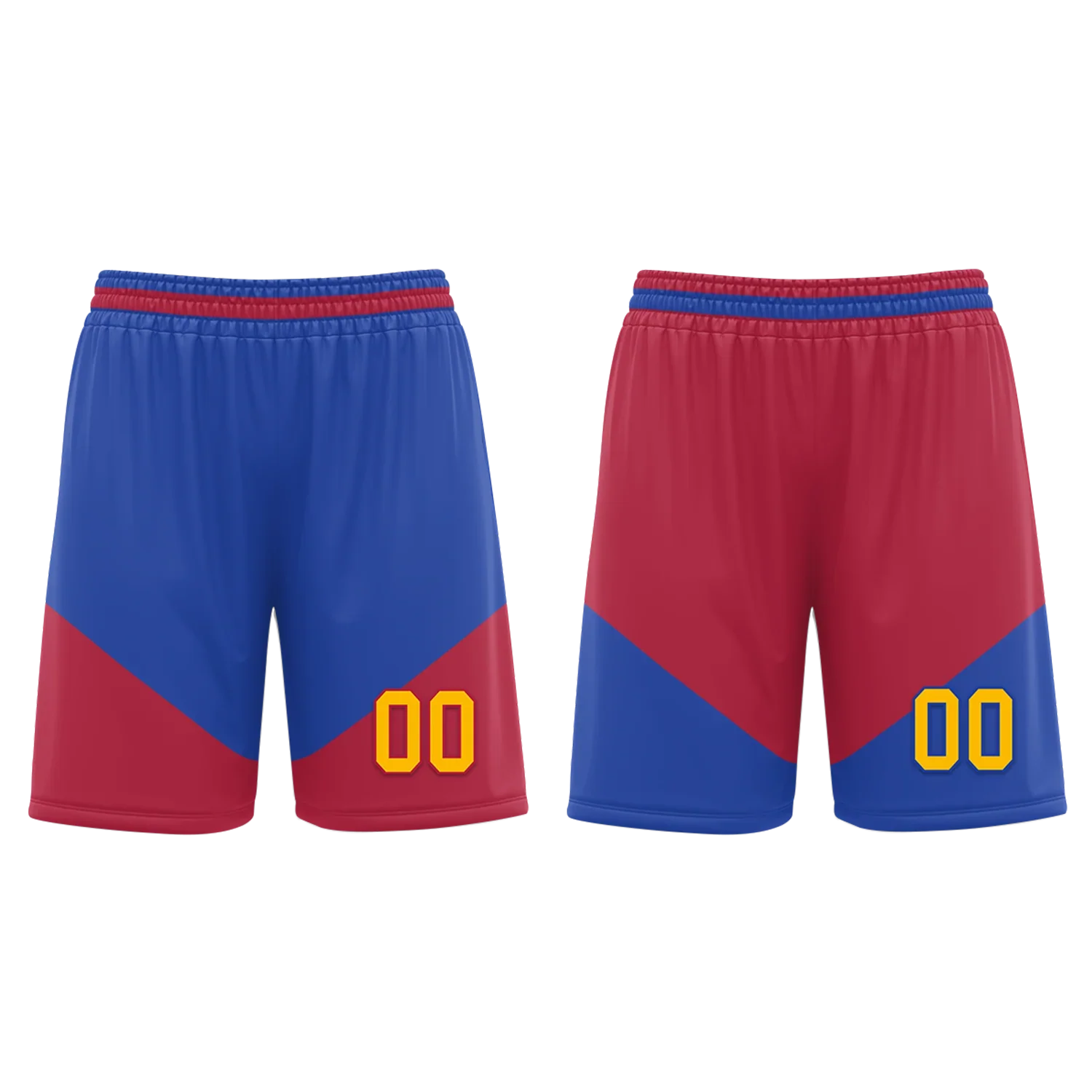 Custom Blue Red Classic Style Reversible Basketball Uniform Personalized COOLMAX BBJR-D017029 - Coolcustomize