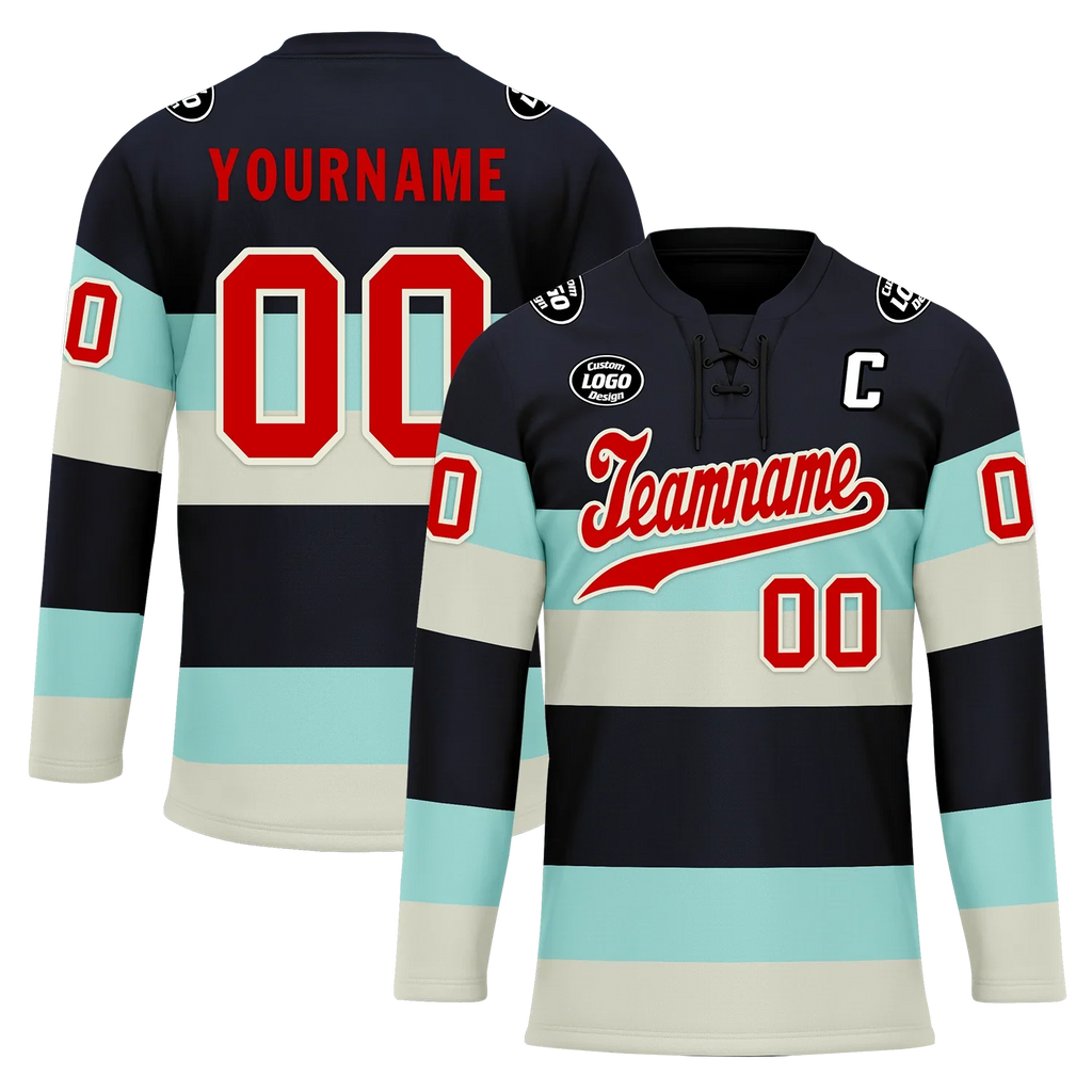 Custom Black White Personalized Hockey Jersey HCKJ01-D0a70db - Coolcustomize
