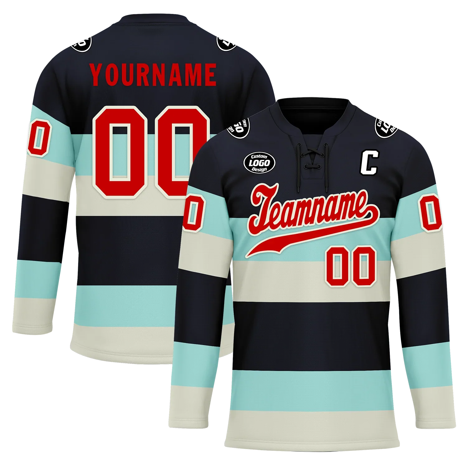 Custom Black White Personalized Hockey Jersey HCKJ01-D0a70db - Coolcustomize