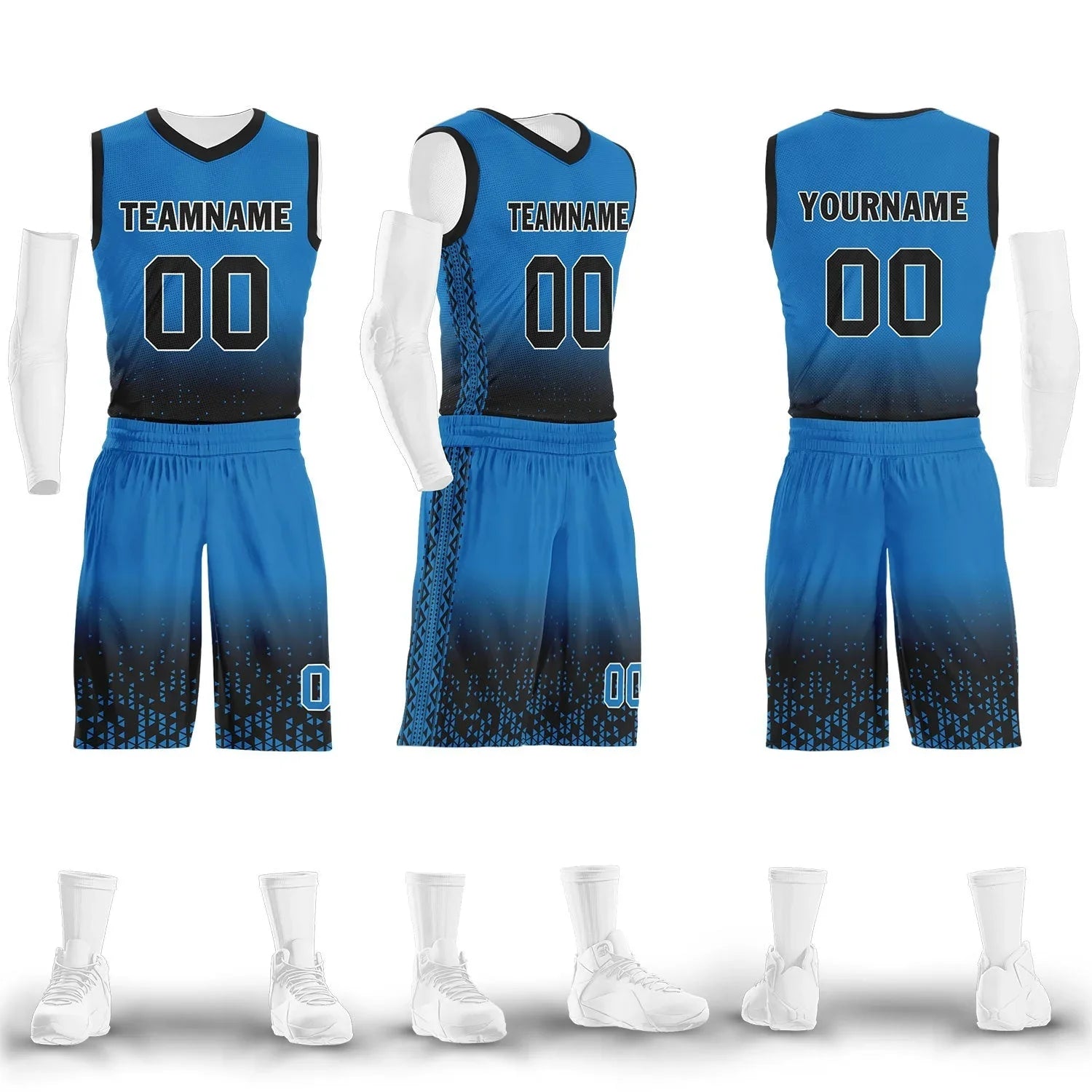 Custom Blue Black Fade Fashion Sports Uniform Basketball Jersey BBJ01-D020102-11 - Coolcustomize