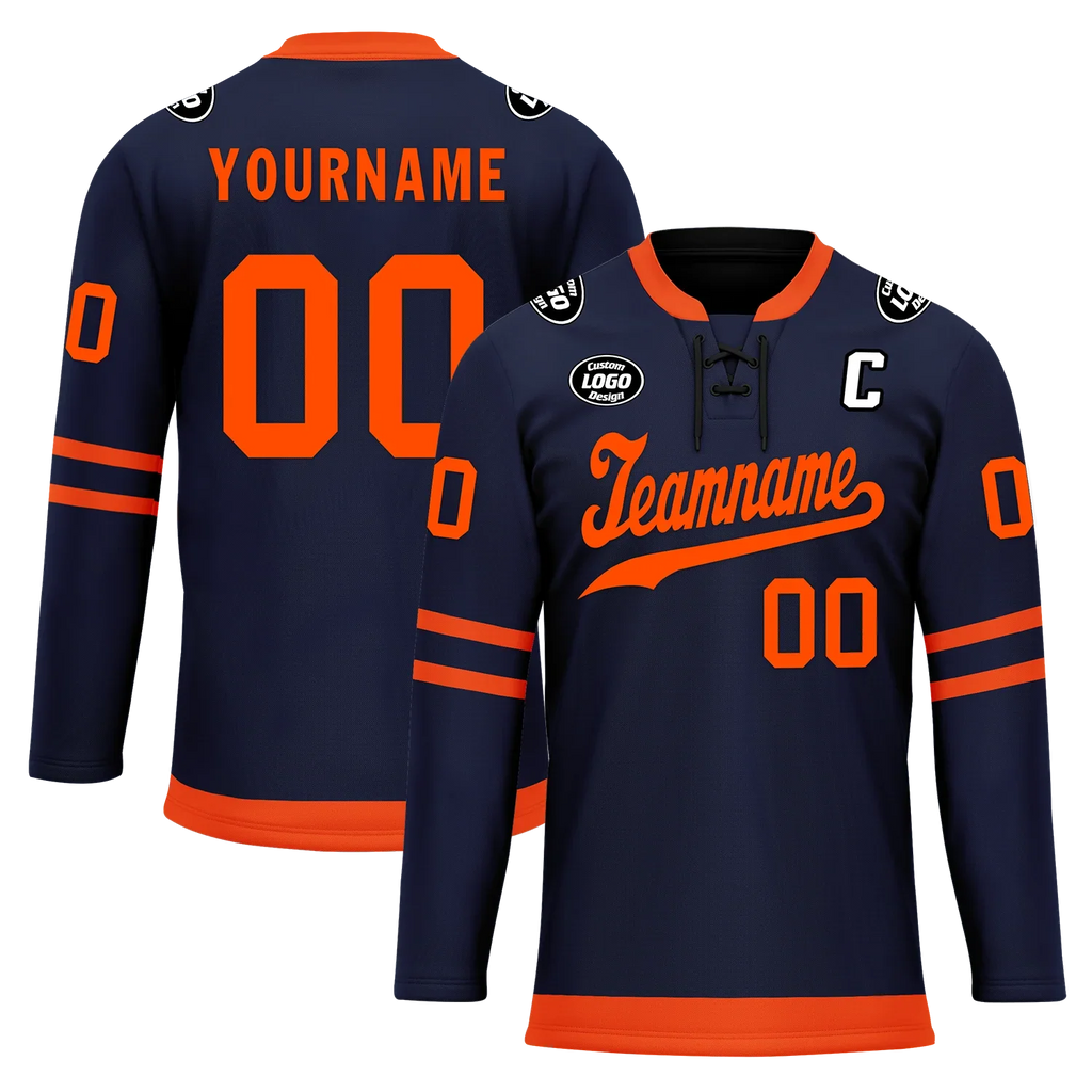 Custom Blue Orange Personalized Hockey Jersey HCKJ01-D0a70c8 - Coolcustomize