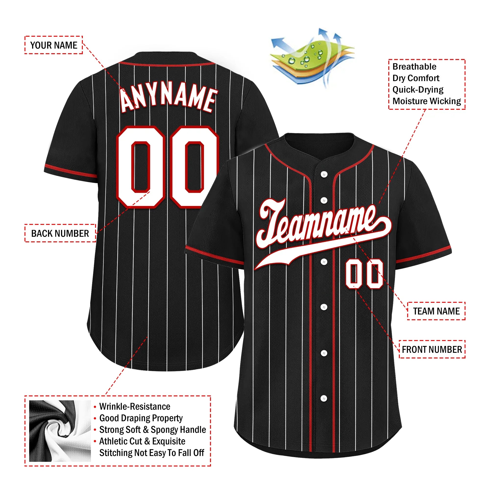 Custom Black Stripe Fashion Personalized Authentic Baseball Jersey BSBJ01-D017243 - Coolcustomize