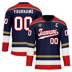 Custom Blue Red Personalized Hockey Jersey HCKJ01-D0a70af