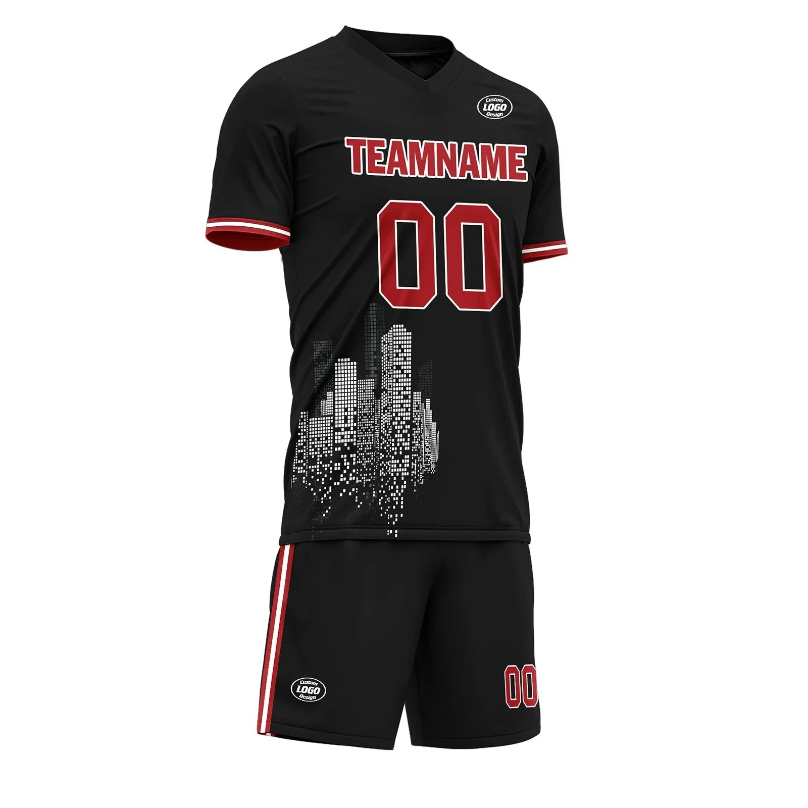 Custom Black Soccer Sets Jersey Personalized SCJ101-D28025 - Coolcustomize