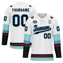 Custom White Blue Personalized Hockey Jersey HCKJ01-D0a70da