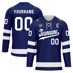 Custom Blue White Personalized Hockey Jersey HCKJ01-D0a70bc