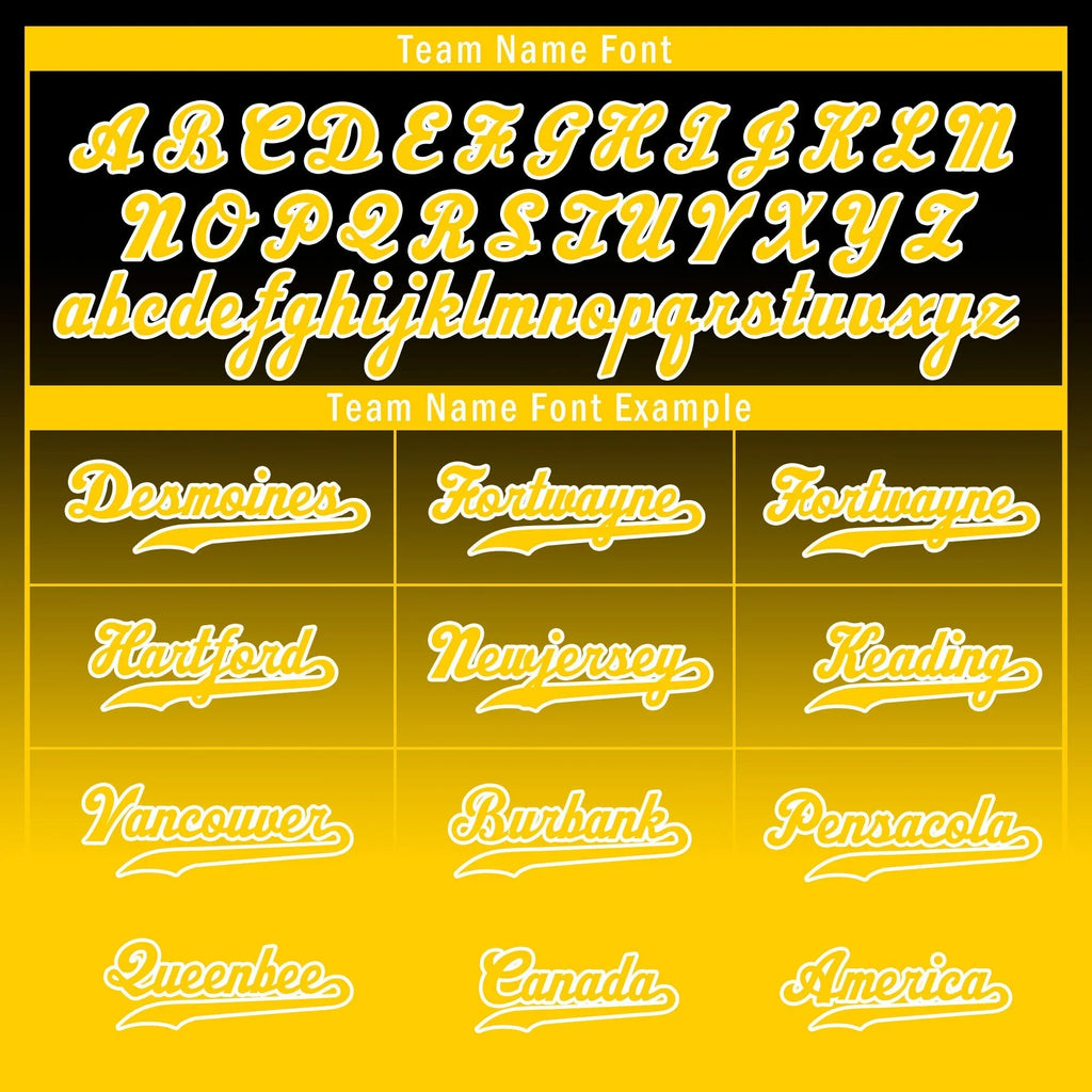 Custom Black Yellow Fade Fashion Personalized Authentic Baseball Jersey UN002-bd0b007b-b - Coolcustomize
