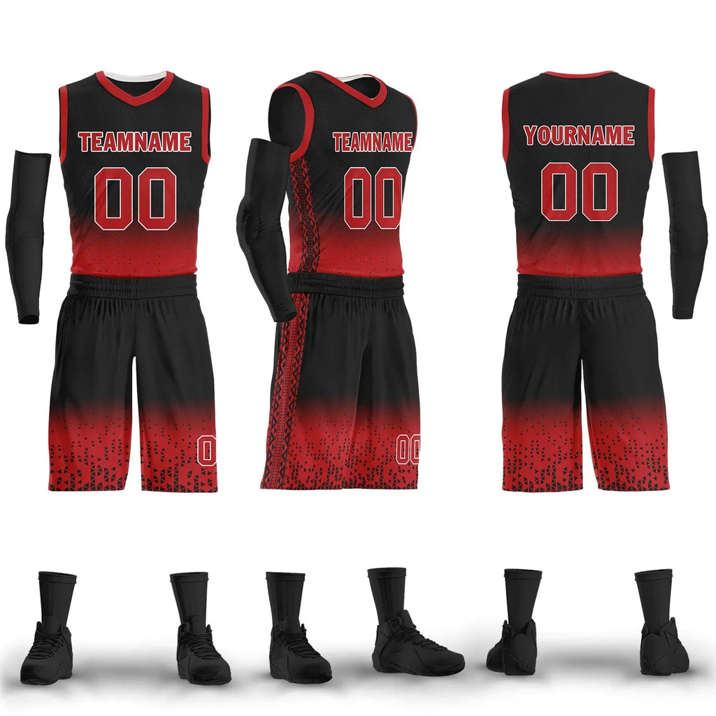 Custom Black Red Fade Fashion Sports Uniform Basketball Jersey BBJ01-D020102-4 - Coolcustomize