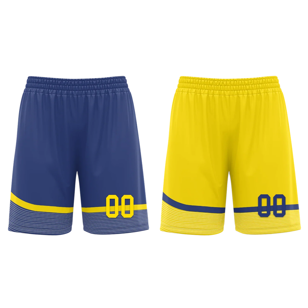 Custom Blue Yellow Classic Style Reversible Basketball Uniform Personalized Ordinary BBJR-D017003 - Coolcustomize