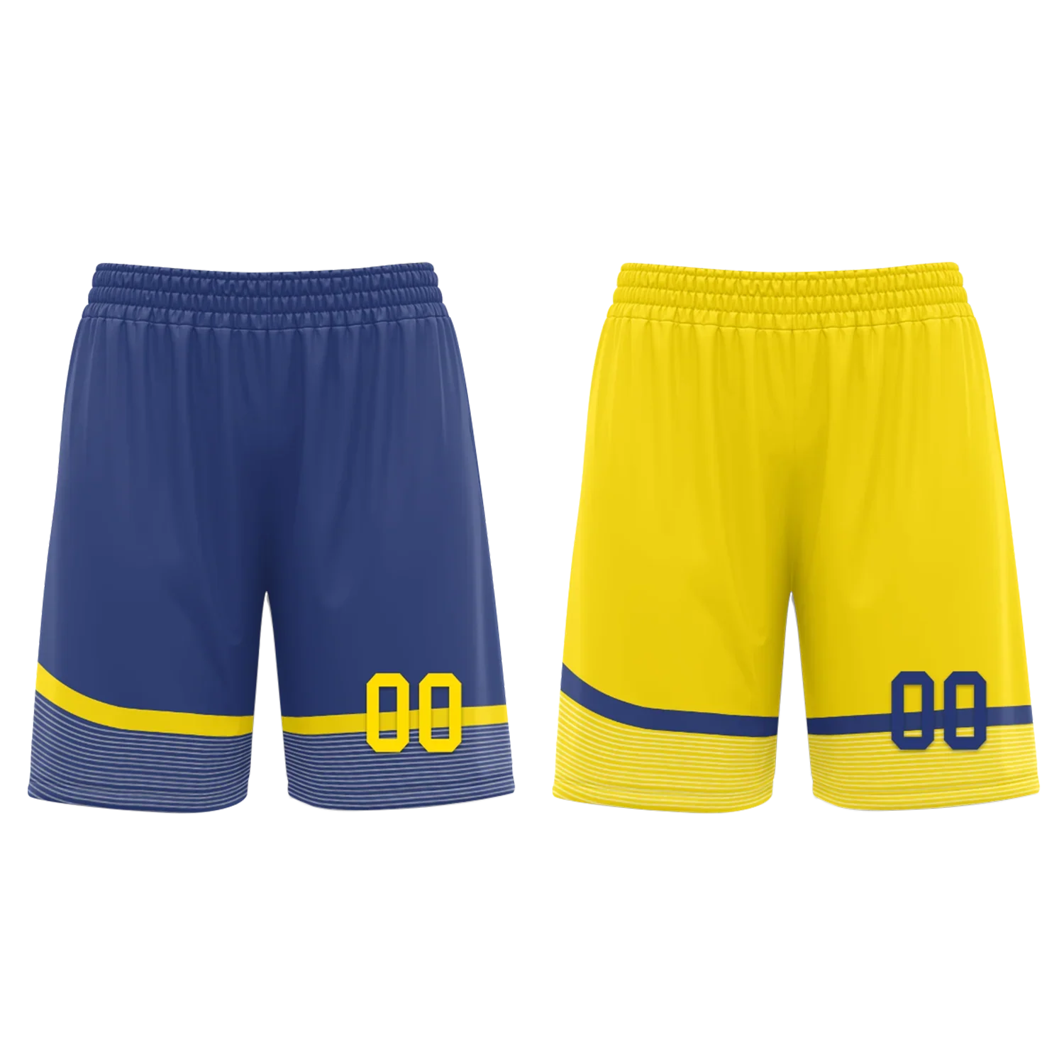 Custom Blue Yellow Classic Style Reversible Basketball Uniform Personalized Ordinary BBJR-D017003 - Coolcustomize