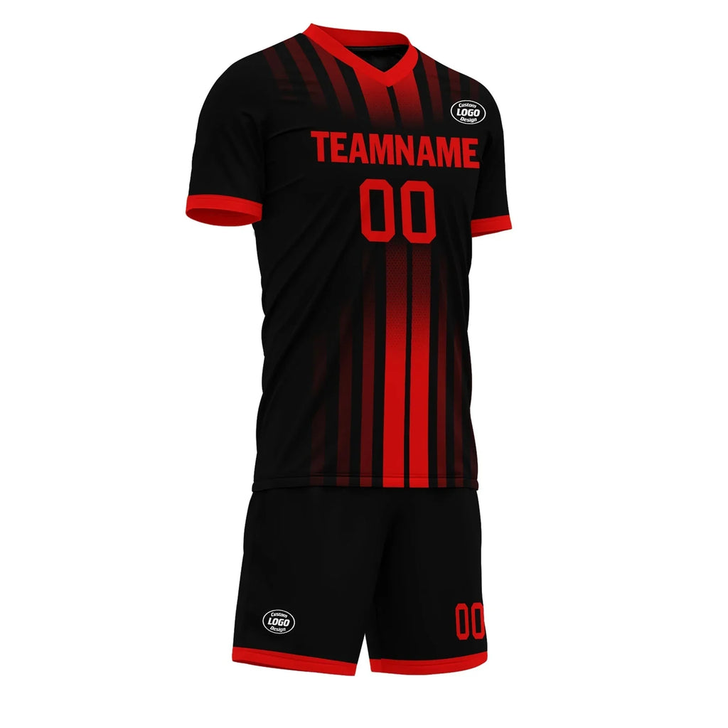 Custom Black Red Soccer Sets Jersey Personalized SCJ101-D020131-2 - Coolcustomize
