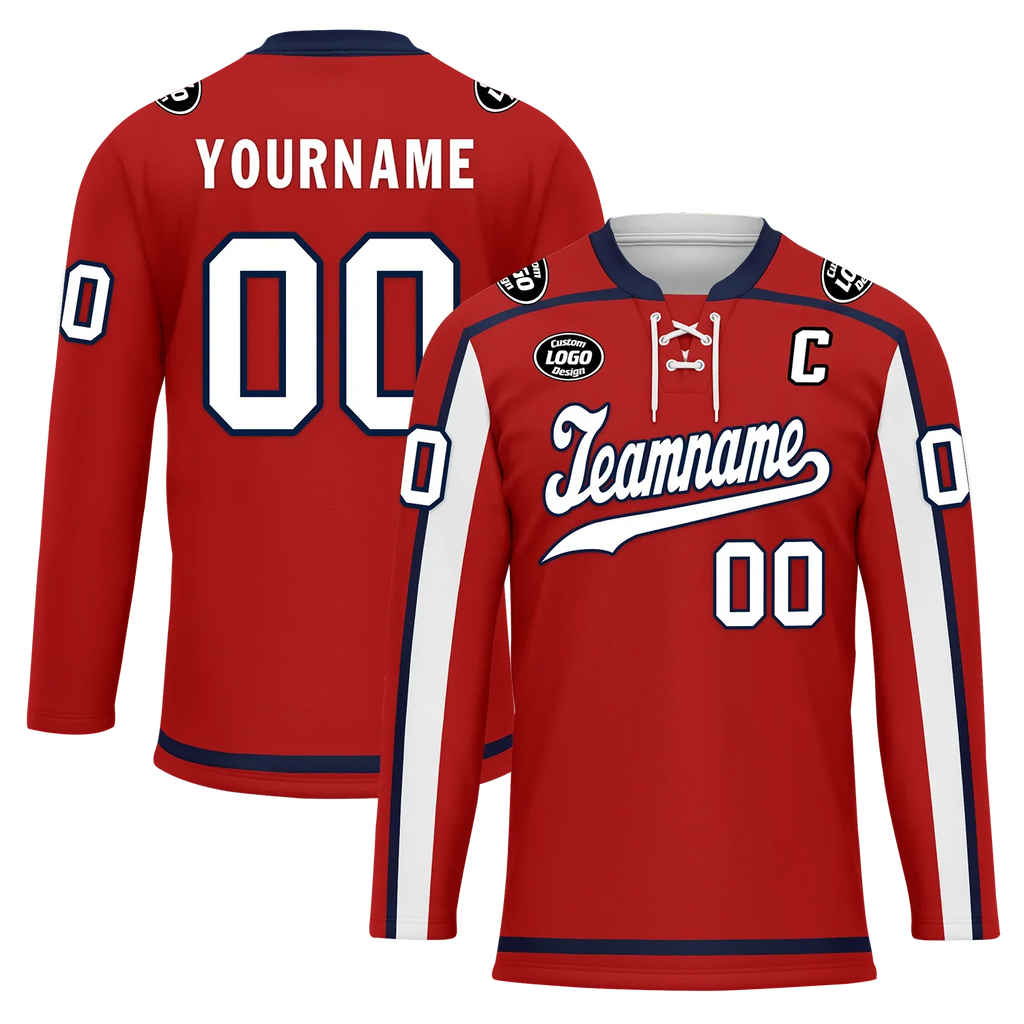 Custom Red Personalized Hockey Jersey HCKJ01-D0a70e9 - Coolcustomize
