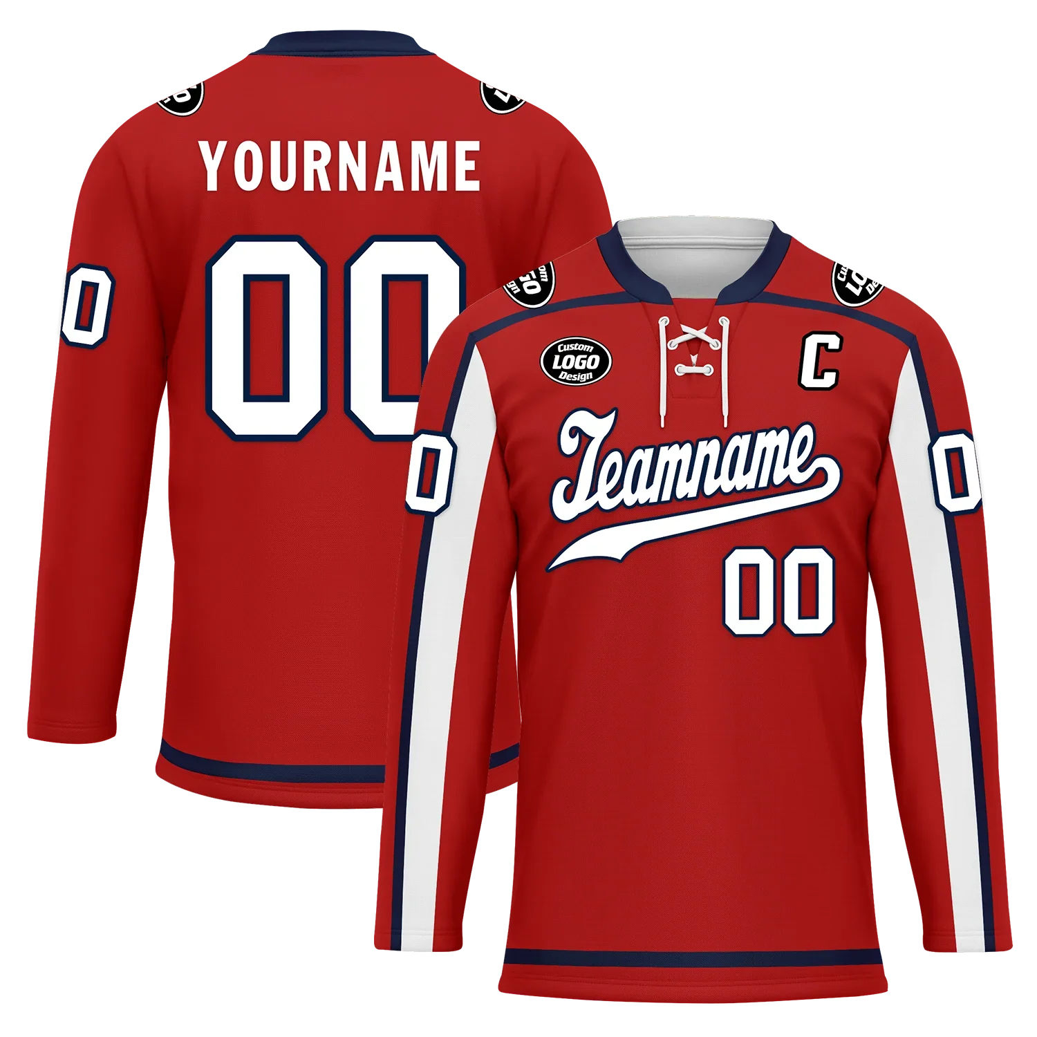 Custom Red Personalized Hockey Jersey HCKJ01-D0a70e9 - Coolcustomize