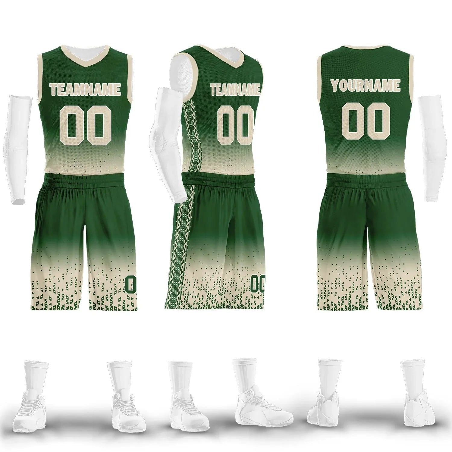 Custom Green Yellow Fade Fashion Sports Uniform Basketball Jersey BBJ01-D020102-7 - Coolcustomize