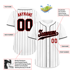 Custom White Stripe Fashion Personalized Authentic Baseball Jersey BSBJ01-D017224