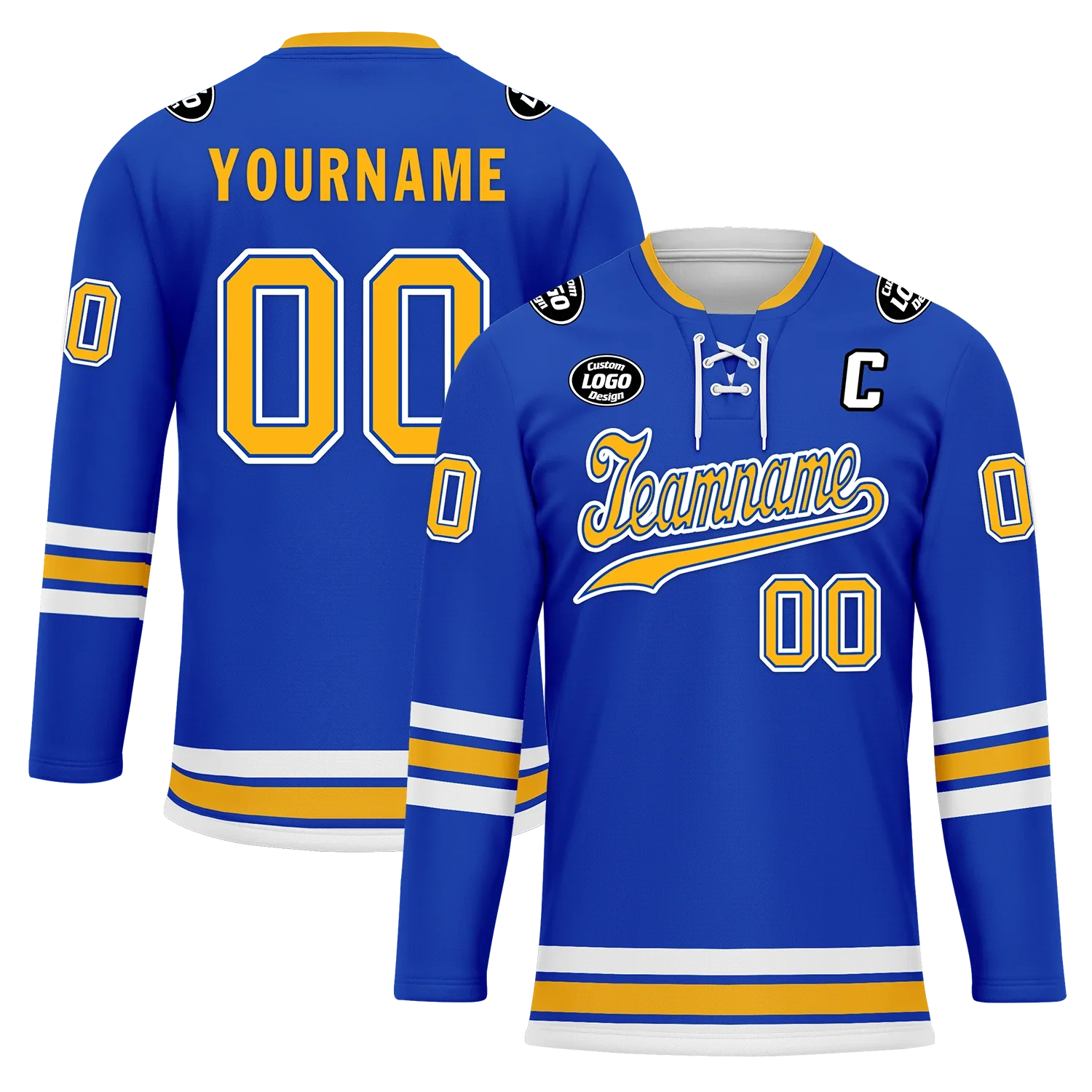 Custom Blue Yellow Personalized Hockey Jersey HCKJ01-D0a70cc - Coolcustomize