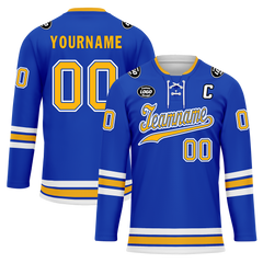 Custom Blue Yellow Personalized Hockey Jersey HCKJ01-D0a70cc