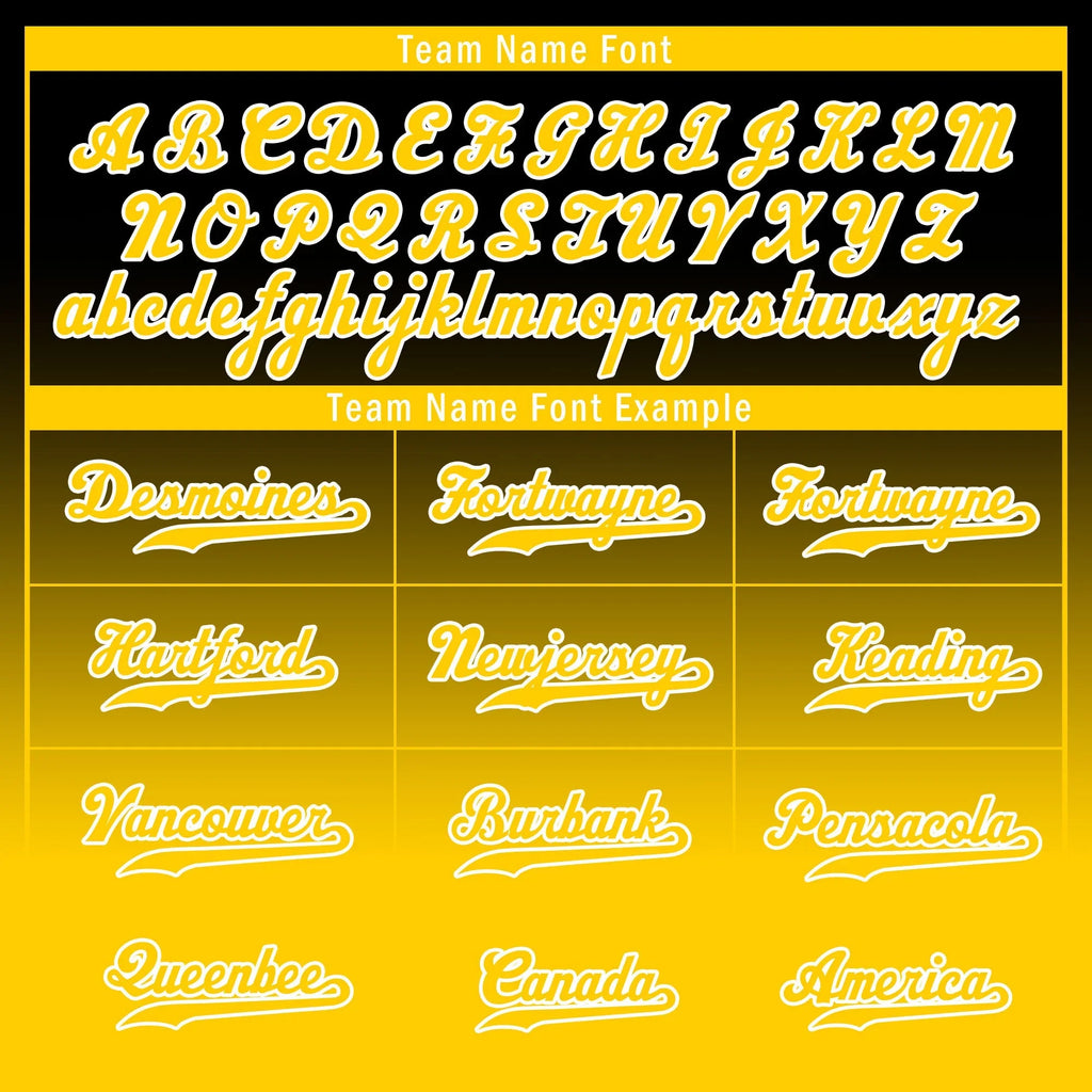 Custom Black Yellow Fade Fashion Personalized Authentic Baseball Jersey UN002-bd0b007b-b - Coolcustomize