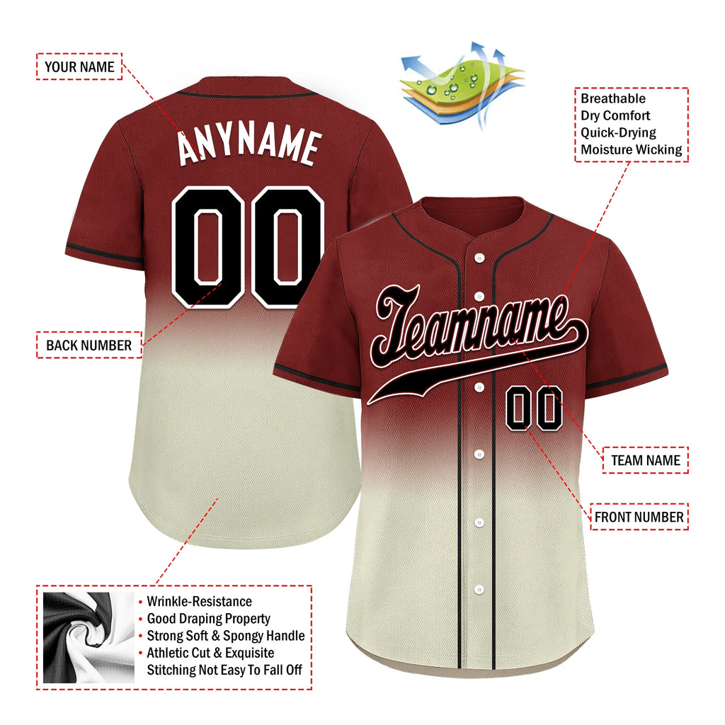 Custom Red Grey Fade Fashion Personalized Authentic Baseball Jersey BSBJ01-D0a70fa - Coolcustomize