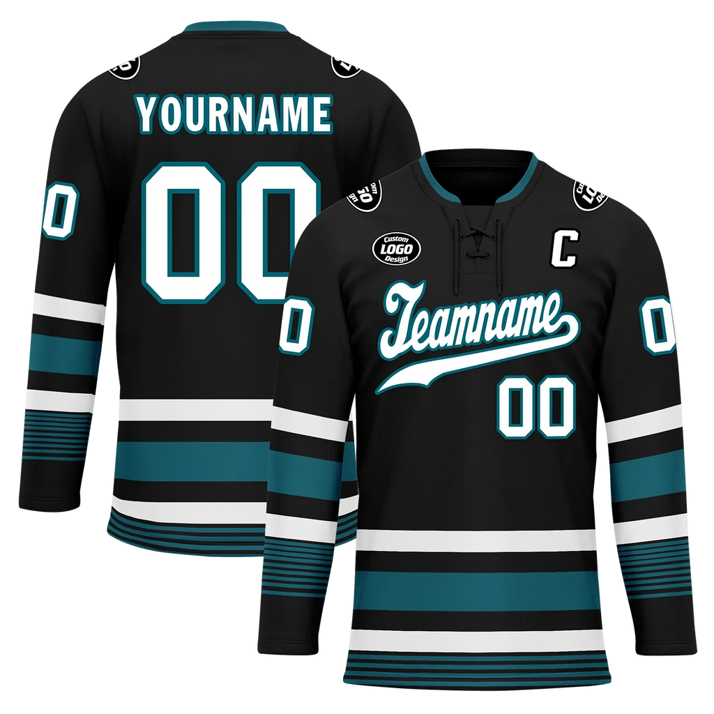 Custom Black Personalized Hockey Jersey HCKJ01-D0a70d0 - Coolcustomize