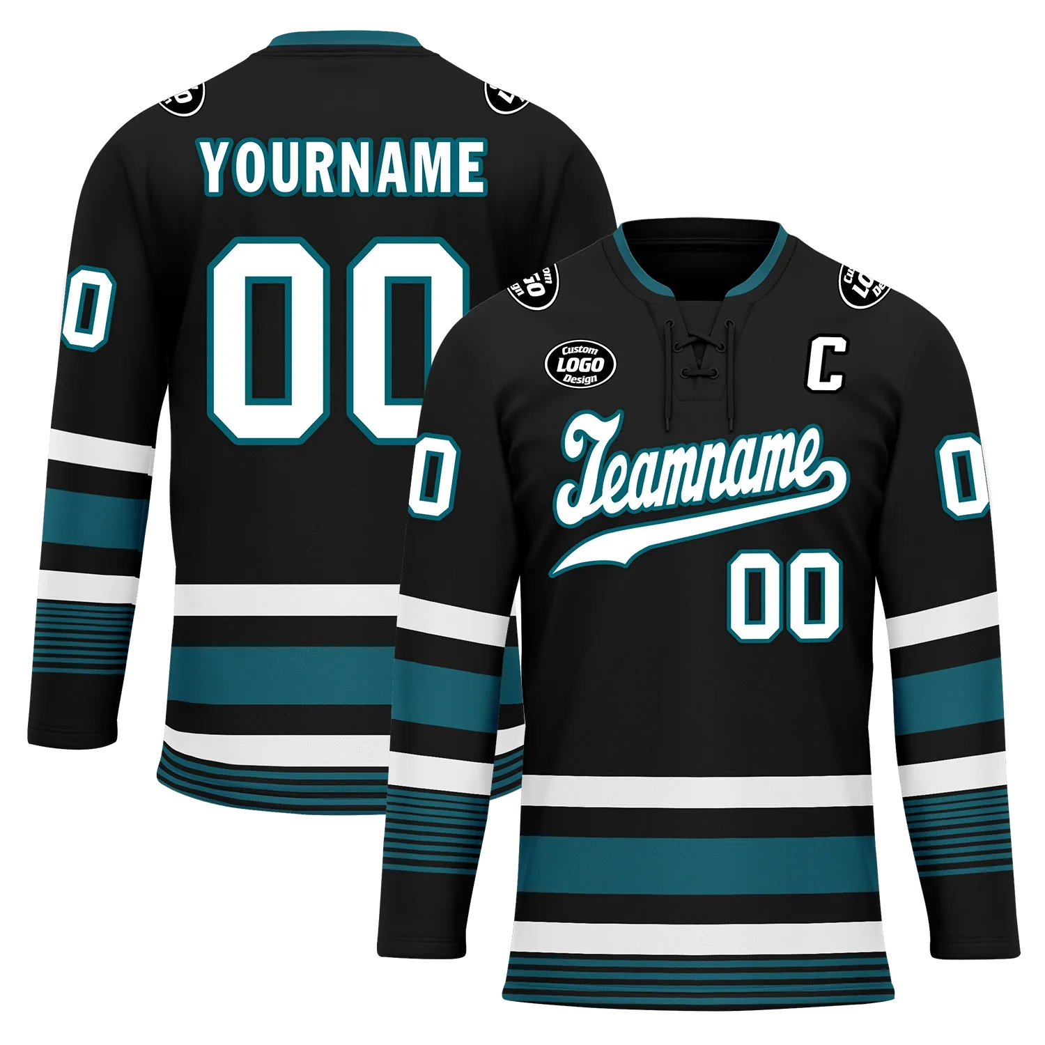 Custom Black Personalized Hockey Jersey HCKJ01-D0a70d0 - Coolcustomize