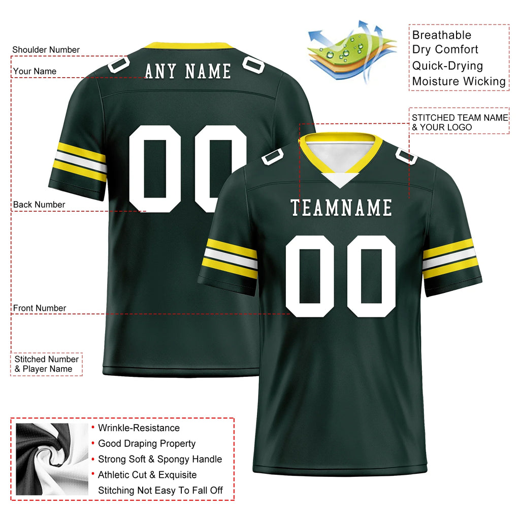 Custom Green Classic Style Personalized Authentic Football Jersey FBJ02-bd0a7007 - Coolcustomize