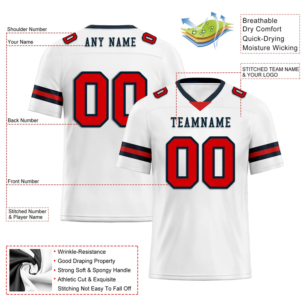 Custom White Classic Style Personalized Authentic Football Jersey FBJ02-bd0a70b7 - Coolcustomize