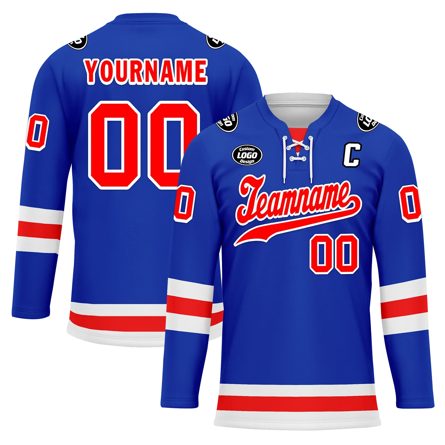 Custom Blue Red Personalized Hockey Jersey HCKJ01-D0a7007 - Coolcustomize