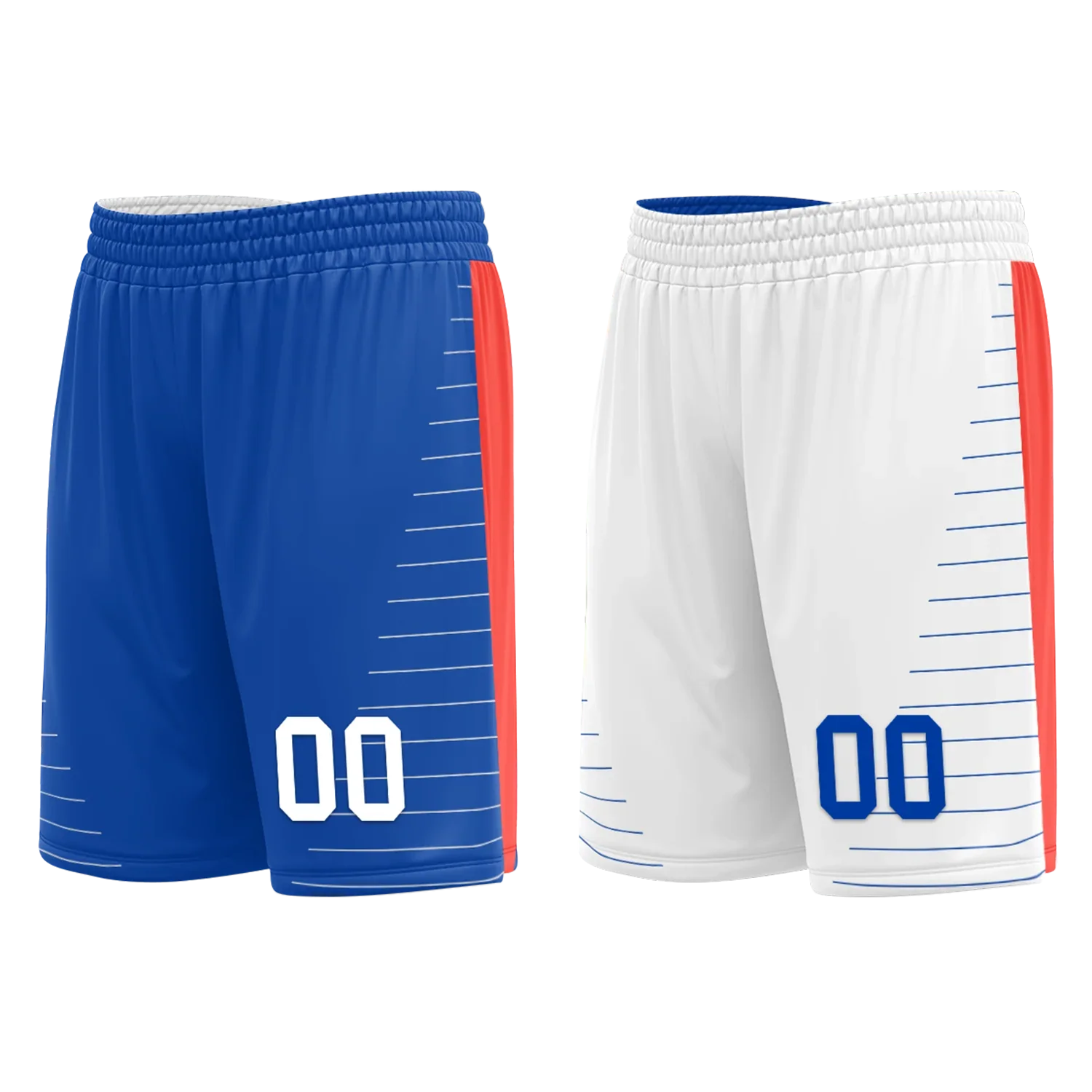 Custom Blue White Classic Style Reversible Basketball Uniform Personalized COOLMAX BBJR-D017031 - Coolcustomize