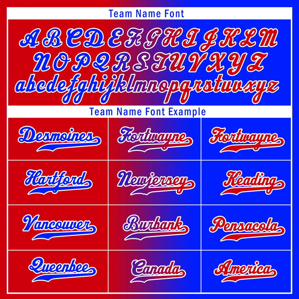 Custom Red Blue Gradient Fashion Personalized Authentic Baseball Jersey BSBJ01-D0a707b - Coolcustomize