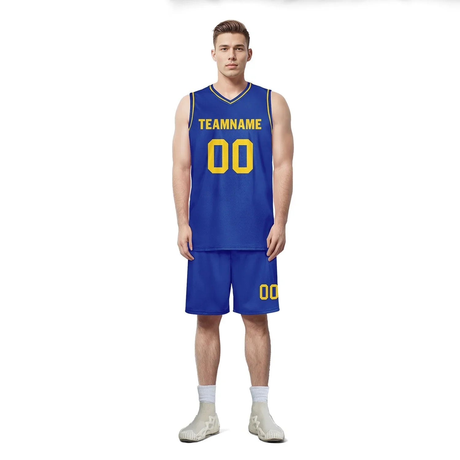 Custom Blue Classic Style Sports Uniform Basketball Jersey BBJ01-D020105-12 - Coolcustomize