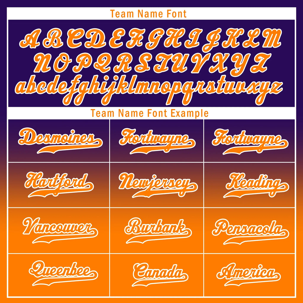 Custom Purple Orange Fade Fashion Personalized Authentic Baseball Jersey BSBJ01-D0a70de - Coolcustomize